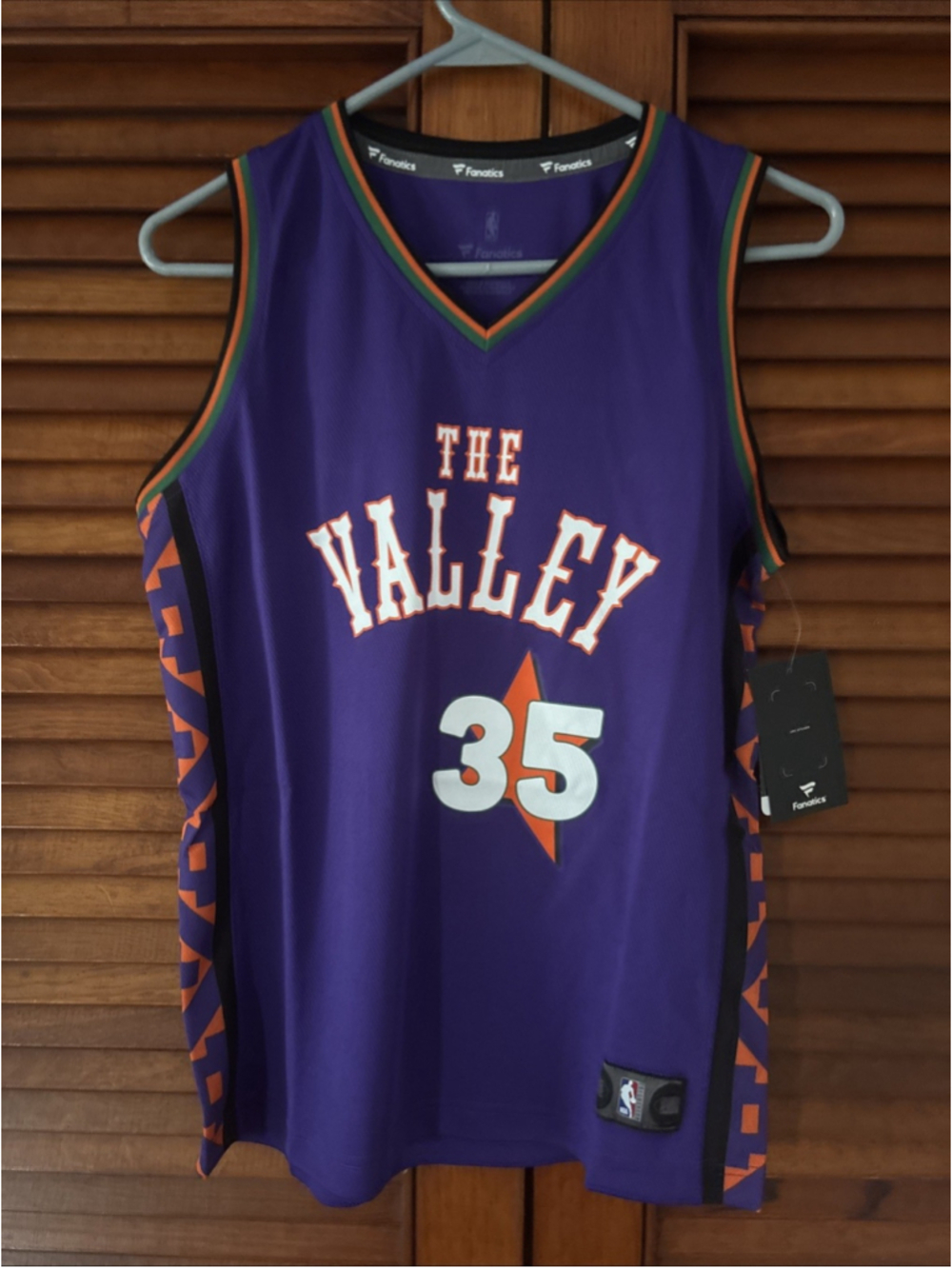 Kevin Durant Phoenix Suns “The Valley” Fanatics Jersey Youth Size Large NWT